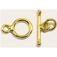 Knebelverschluss aus 925 SILBER vergoldet, Ø 8/10/12 mm 10 mm / 5 Stück von inwaria