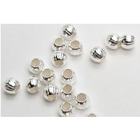 Perlen aus 925 Silber, Ø 3 mm, gewellt von Inwaria
