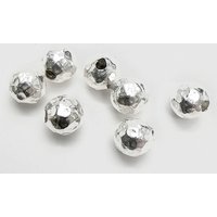 Perlen aus 925 Silber, Ø 6 mm, gehämmert von Inwaria