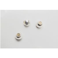 Perlen aus 925 Silber, Ø 6 mm, gewellt von Inwaria