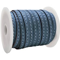 esnado Lederband flach mit Ziernaht 5 mm - Blau esnado Lederband flach mit Ziernaht 5 mm - Blau von Inwaria
