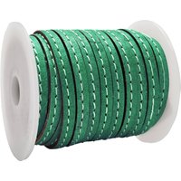 esnado Lederband flach mit Ziernaht  5 mm - Grün von Inwaria