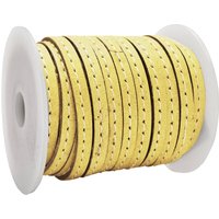 esnado Lederband flach mit Ziernaht  5 mm Hellgelb von Inwaria