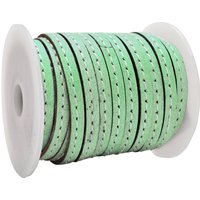 esnado Lederband flach mit Ziernaht  5 mm - Mintgrün von Inwaria