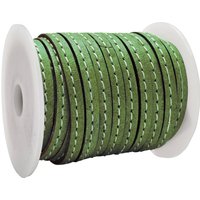esnado Lederband flach mit Ziernaht 5 mm - Moosgrün esnado Lederband flach mit Ziernaht 5 mm - Moosgrün von Inwaria