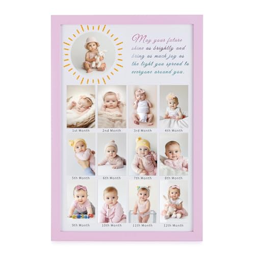 Inweder Mein Erstes Jahr Bilderrahmen: Bilderrahmen Kinder für Baby 1 Jahr Geburtstag - 12 Monate Bilderrahmen Holz für Mehrere Bilder - Baby Fotorahmen Geschenk 5x7 und 10x10,Rosa Inweder Mein Erstes Jahr Bilderrahmen: Bilderrahmen Kinder für Baby 1 Jahr Geburtstag - 12 Monate Bilderrahmen Holz für Mehrere Bilder - Baby Fotorahmen Geschenk 5x7 und 10x10,Rosa von Inweder