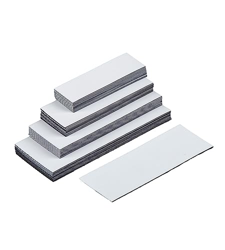 Inwell - Magnetetiketten in Farbe Weiß | 15 mm | Länge 65 mm | 100 Stück | Magnetische Etiketten | Magnetisches Band | Magneten beschriftbar | Magnetstreifen beschreibbar von Inwell
