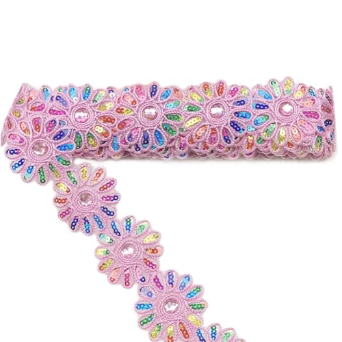Inzegao 4,5 Meter bunte Blumenspitze, 6 cm Pailletten-Spitze zum Aufbügeln, zum Dekorieren von Kleidung, Vorhängen, Zuhause, handgefertigtes Nähen Inzegao 4,5 Meter bunte Blumenspitze, 6 cm Pailletten-Spitze zum Aufbügeln, zum Dekorieren von Kleidung, Vorhängen, Zuhause, handgefertigtes Nähen von Inzegao