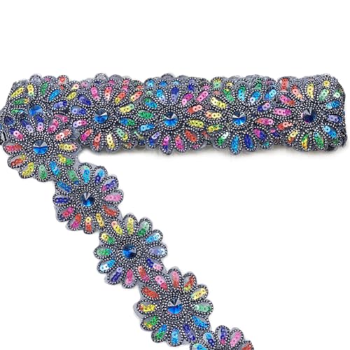 Inzegao 4,5 Meter bunte Blumenspitze, 6 cm Pailletten-Spitze zum Aufbügeln, zum Dekorieren von Kleidung, Vorhängen, Zuhause, handgefertigtes Nähen Inzegao 4,5 Meter bunte Blumenspitze, 6 cm Pailletten-Spitze zum Aufbügeln, zum Dekorieren von Kleidung, Vorhängen, Zuhause, handgefertigtes Nähen von Inzegao
