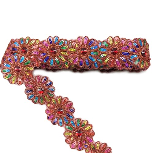 Inzegao 4,5 Meter bunte Blumenspitze, 6 cm Pailletten-Spitze zum Aufbügeln, zum Dekorieren von Kleidung, Vorhängen, Zuhause, handgefertigtes Nähen Inzegao 4,5 Meter bunte Blumenspitze, 6 cm Pailletten-Spitze zum Aufbügeln, zum Dekorieren von Kleidung, Vorhängen, Zuhause, handgefertigtes Nähen von Inzegao