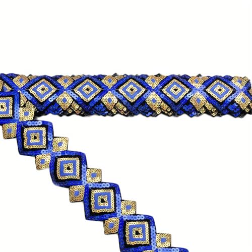 Inzegao 4,5 m bunte Diamant-Form, Pailletten-Bänder, 5 cm, dekorativer Rand für Tanz, ethnische Kleidung Inzegao 4,5 m bunte Diamant-Form, Pailletten-Bänder, 5 cm, dekorativer Rand für Tanz, ethnische Kleidung von Inzegao