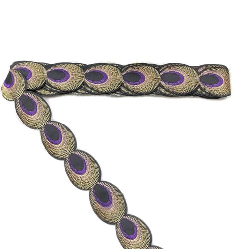 Inzegao 4,8 Meter Pfauenfeder-Stickmuster, Spitzenband, ethnischer Stil, zum Aufbügeln, für Dekoration, Handwerk, Kostümdesign Inzegao 4,8 Meter Pfauenfeder-Stickmuster, Spitzenband, ethnischer Stil, zum Aufbügeln, für Dekoration, Handwerk, Kostümdesign von Inzegao