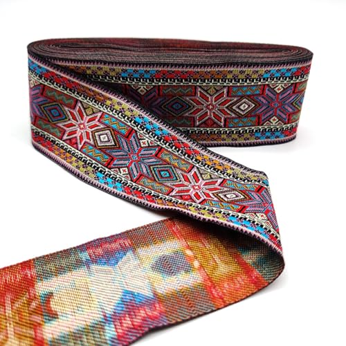 Inzegao 7.66 Yards Bohemian Stickerei Jacquard Gurtband, 5 cm breit Ethno Stil Bühne Kostüm Dekorative Spitzenbesatz Band Inzegao 7.66 Yards Bohemian Stickerei Jacquard Gurtband, 5 cm breit Ethno Stil Bühne Kostüm Dekorative Spitzenbesatz Band von Inzegao