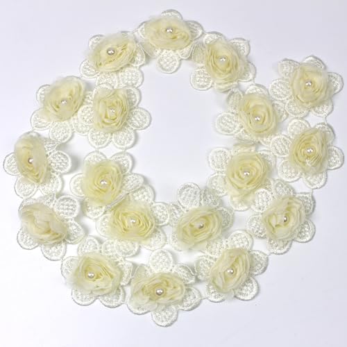 Inzegao Organza-Spitzenband mit Blumenmuster, zum Dekorieren von Röcken, Hüten, Kleidung, handgefertigt, Basteln, 91 cm breit, 91 cm Inzegao Organza-Spitzenband mit Blumenmuster, zum Dekorieren von Röcken, Hüten, Kleidung, handgefertigt, Basteln, 91 cm breit, 91 cm von Inzegao