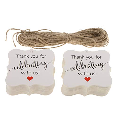 100 Stück Geschenkanhänger mit Aufschrift "Thank You for Celebrating with us", Kraftpapier, Geschenkanhänger für Geschenke, Etiketten, Karten zum Selbermachen, weiß, wie beschrieben, Weiß 100 Stück Geschenkanhänger mit Aufschrift "Thank You for Celebrating with us", Kraftpapier, Geschenkanhänger für Geschenke, Etiketten, Karten zum Selbermachen, weiß, wie beschrieben, Weiß von Inzopo