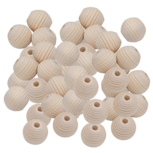 Inzopo 50 Stück süße kleine Bienenstock-Form, lose Holzperlen, 20 mm, zum Nähen, Perlensticken Inzopo 50 Stück süße kleine Bienenstock-Form, lose Holzperlen, 20 mm, zum Nähen, Perlensticken von Inzopo