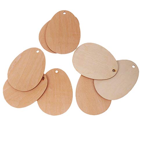 Inzopo 10-100 Stück ovale Holzscheiben unlackiert natürliche Birke DIY Handwerk Dekoration Holz mit Loch, 10 Stück 10 cm von Inzopo