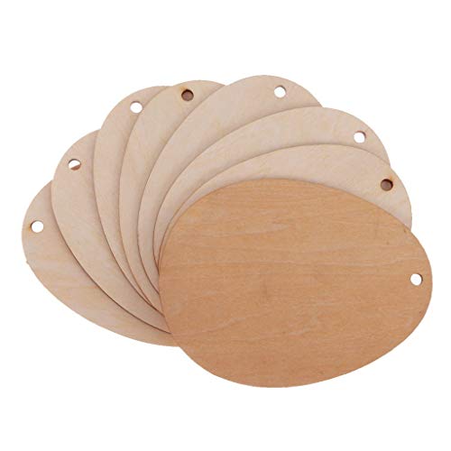 Inzopo 10-100 Stück ovale Holzscheiben unlackiert natürliche Birke DIY Handwerk Dekoration Holz mit Loch, 10 Stück 15 cm von Inzopo