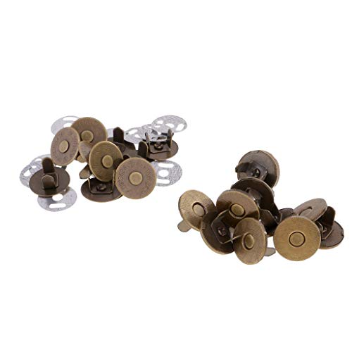 Inzopo 10 Sets 14 mm / 18 mm magnetische Druckknöpfe, Magnetknöpfe für Handtasche, Geldbörse, Kleidungszubehör – Bronze, 14 mm Inzopo 10 Sets 14 mm / 18 mm magnetische Druckknöpfe, Magnetknöpfe für Handtasche, Geldbörse, Kleidungszubehör – Bronze, 14 mm von Inzopo