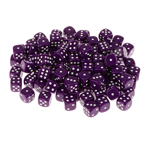 Inzopo 100 Stück D6 Würfel-Set, 16 mm, 6-seitig, rund, Rollenspielwürfel, 7 Farben, Lila, 16 x 16 x 16 mm, Violett, 16 x 16 x 16 mm Inzopo 100 Stück D6 Würfel-Set, 16 mm, 6-seitig, rund, Rollenspielwürfel, 7 Farben, Lila, 16 x 16 x 16 mm, Violett, 16 x 16 x 16 mm von Inzopo