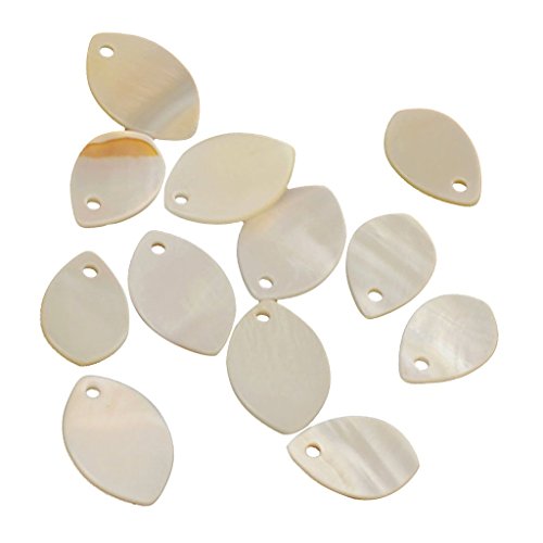 Inzopo 12 Stück Perlmutt Muschel Charm-Perlen groß & klein oval für Schmuck Anhänger Herstellung von Inzopo