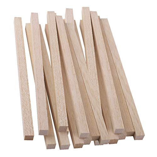 20 Stück 20 cm quadratische Holzstäbchen, Holzdübel für die Herstellung von Kofferraumstangen, Hobbyhandwerk, 10 mm von Inzopo