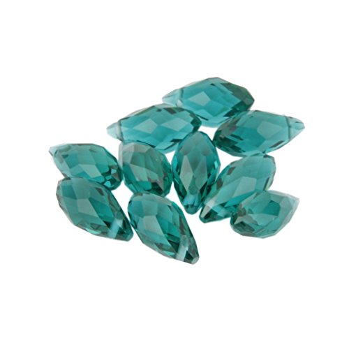 Inzopo Generic Glasperlen in Tropfenform, facettiert, für Schmuckherstellung, Pfauengrün, 10 Stück Inzopo Generic Glasperlen in Tropfenform, facettiert, für Schmuckherstellung, Pfauengrün, 10 Stück von Inzopo