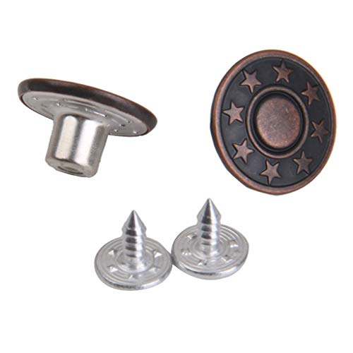 Inzopo Jeansknöpfe mit Sternmuster, 17 mm, 50 Stück, Rot / Kupfer Inzopo Jeansknöpfe mit Sternmuster, 17 mm, 50 Stück, Rot / Kupfer von Inzopo