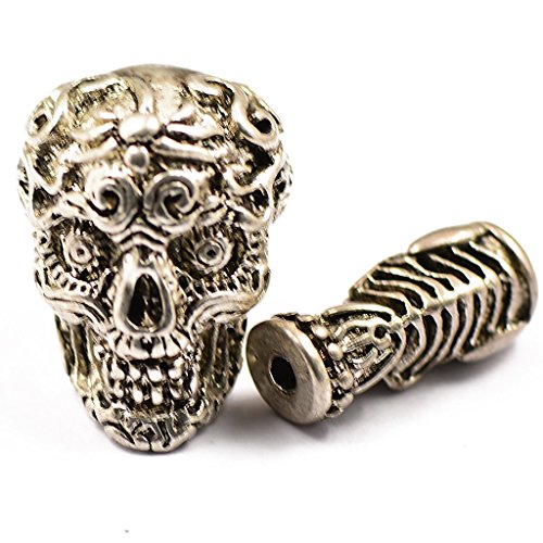 Inzopo Set mit 3 Löchern tibetischen Totenkopf-Guru-Perlen für Schmuckherstellung, antikes Silber Inzopo Set mit 3 Löchern tibetischen Totenkopf-Guru-Perlen für Schmuckherstellung, antikes Silber von Inzopo