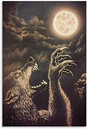 DIY 5d Diamant Malerei Kits FüR Erwachsene Und Kinder Ein Werwolf der bösen Macht und des Bildes Kreuzstich Art Kristall Strass Stickerei Painting 19.7"x27.6"(50x70cm) Kein Rahmen von Iooie