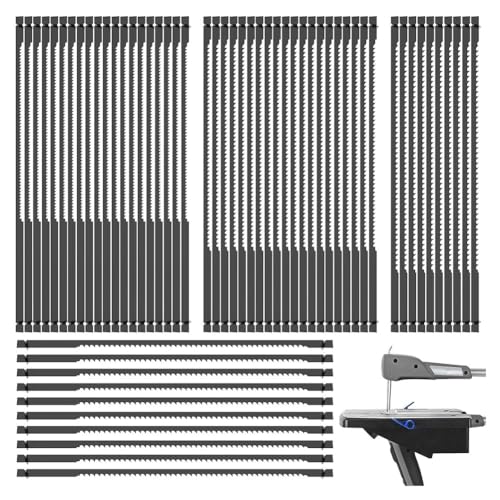 Iouaer 60 Stück Dekupiersägeblätter mit Stiftende, 15TPI, 18TPI, 24TPI Dekupiersägeblatt mit Stiftende zum Schneiden Von, Kunststoff und Metall von Iouaer