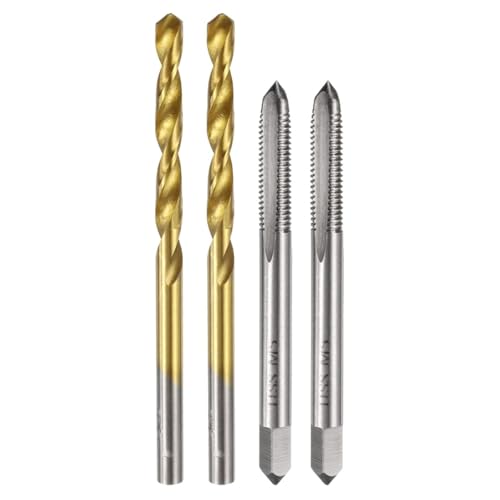Iouaer Bohrersatz, M5 X 0,8 Gewindebohrer mit Gerader Nut und 4,2 mm Spiralbohrer mit Titanbeschichtung, HSS6542-Gewindeschneidwerkzeuge Iouaer Bohrersatz, M5 X 0,8 Gewindebohrer mit Gerader Nut und 4,2 mm Spiralbohrer mit Titanbeschichtung, HSS6542-Gewindeschneidwerkzeuge von Iouaer