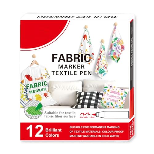 Fabric Marker, 12 or 24 Color Cloth Paint Markers, Textile Watercolor Painting Pens, Washable, for Home, Outdoor, Laundry, Shoes, Ceramic, Tote Bag, Industrial Use, 6.3x5.71 Inches Fabric Marker, 12 or 24 Color Cloth Paint Markers, Textile Watercolor Painting Pens, Washable, for Home, Outdoor, Laundry, Shoes, Ceramic, Tote Bag, Industrial Use, 6.3x5.71 Inches von Iouyjiu