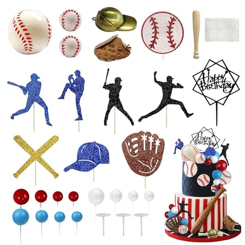 Iouyjiu Baseball Birthday Cake Decorations, Birthday Cake Baseball Topper, Happy Birthday Cake Topper für Baseball Theme für Kinder, Erwachsene, Familie Iouyjiu Baseball Birthday Cake Decorations, Birthday Cake Baseball Topper, Happy Birthday Cake Topper für Baseball Theme für Kinder, Erwachsene, Familie von Iouyjiu