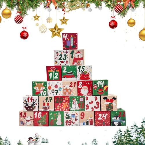 Iouyjiu Christmas Countdown Box,Papier Countdown 24-tägiger Kalender Behälter | Organizer Behälter für Festliche Feiern Kinder Aktivitäten Geselligkeit Iouyjiu Christmas Countdown Box,Papier Countdown 24-tägiger Kalender Behälter | Organizer Behälter für Festliche Feiern Kinder Aktivitäten Geselligkeit von Iouyjiu