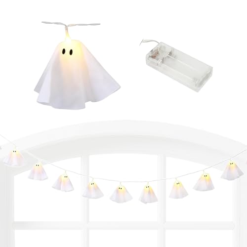 Iouyjiu Halloween Ghost Lights, Ghost Lights String Lampe, Halloween Lights Outdoor Lights, Warm White Lights Ideal for Outdoor Indoor Camin Veranda Decoration von Iouyjiu