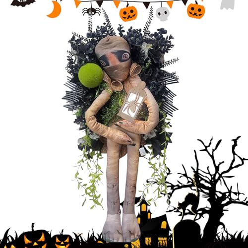 Iouyjiu Halloween Türkranz,Halloween Mumien Türkranz - Schmuckgirlande Garten Wohnung Außenbereich Terrasse Innenbereich Rasendekoration von Iouyjiu