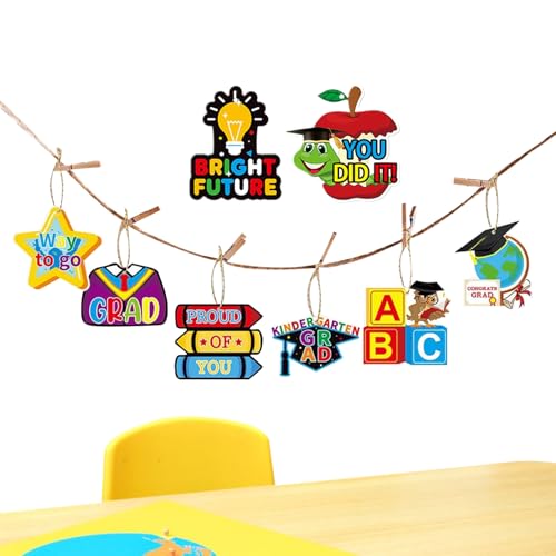 Iouyjiu Kindergarten Abschlussanhänger Mit Band - 9 Stück Etiketten Für Abschlussfeier - Kreativer Papierschmuck Mit Band Für Vorschulklasse Feier Dekoration Iouyjiu Kindergarten Abschlussanhänger Mit Band - 9 Stück Etiketten Für Abschlussfeier - Kreativer Papierschmuck Mit Band Für Vorschulklasse Feier Dekoration von Iouyjiu