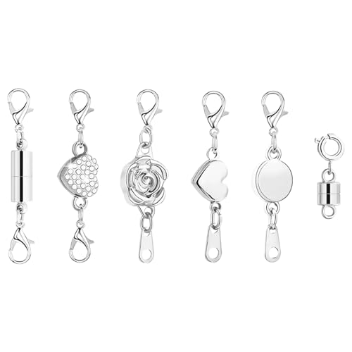 Iouyjiu Magnetische Verschlüsse für Halsketten | 6 Stück Zubehör zur Schmuckherstellung, Karabinerverschluss für Armbänder, Halsketten, Alltag, Partys, Hochzeiten, Mädchen, Geburtstag von Iouyjiu