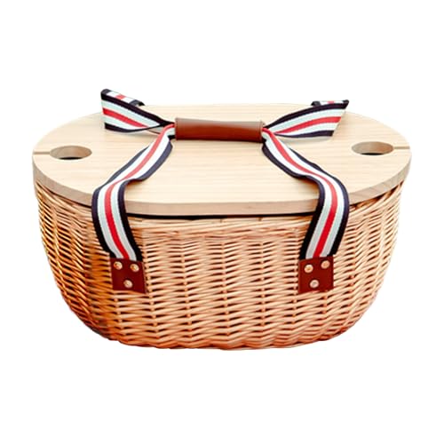 Picnic Basket, Portable Garden Tote with Insulated Cooler Bag, Foldable Aluminum Frame Large Capacity Storage for Couples Family Party Camping Park Market Easter Use, 16.93x8.27 Inches Picnic Basket, Portable Garden Tote with Insulated Cooler Bag, Foldable Aluminum Frame Large Capacity Storage for Couples Family Party Camping Park Market Easter Use, 16.93x8.27 Inches von Iouyjiu