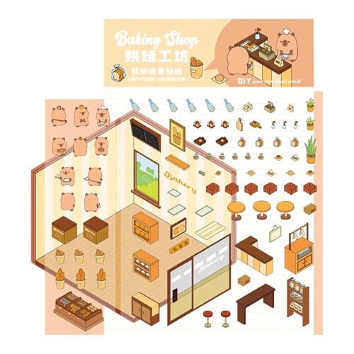 Scene Stickers, Capybara 3D-Miniaturaufkleber, wiederverwendbar, Kunst, Handwerk, Cartoon-Details, Diary Books, Dekoration für Kinder, Erwachsene, Tagebuch, Planer, Scrapbook Verwendung, kreative Scene Stickers, Capybara 3D-Miniaturaufkleber, wiederverwendbar, Kunst, Handwerk, Cartoon-Details, Diary Books, Dekoration für Kinder, Erwachsene, Tagebuch, Planer, Scrapbook Verwendung, kreative von Iouyjiu