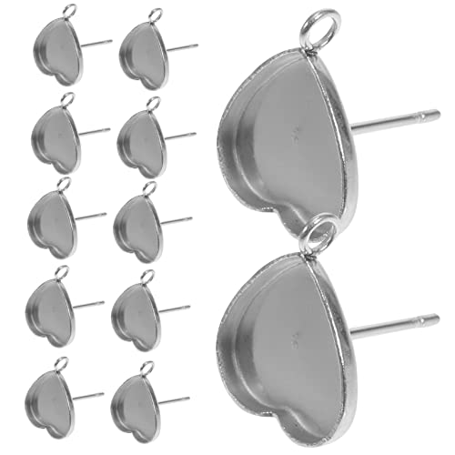 20 Stück Ohrstecker Zubehör für Diy Schmuckherstellung Blanke Ohrringe mit Herz Tray für Persönliche Designs Kreative Projekte 20 Stück Ohrstecker Zubehör für Diy Schmuckherstellung Blanke Ohrringe mit Herz Tray für Persönliche Designs Kreative Projekte von Ipetboom
