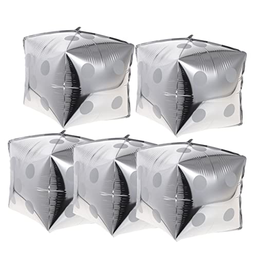 5 Stück Teiliges Würfelballons aus Aluminiumfolie Kreative Partydekoration für Themenfeiern und Spielaktivitäten Langlebig und Elegant von Ipetboom