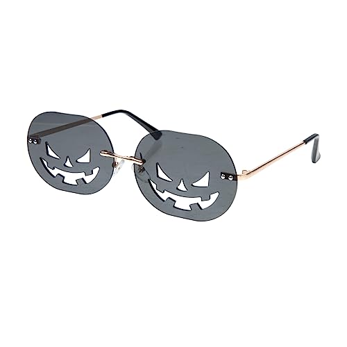 Ipetboom 1 Paar Kürbis - Getönt Rahmenlose Kürbis- Unregelmäßige Brillen Auge Geformt Halloween-kürbis- Randlose Erwachsene Orange Black Stk von Ipetboom