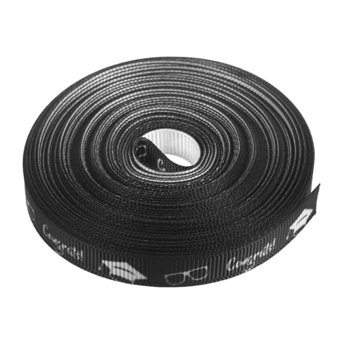 Ipetboom 1 Rolle Geschenkband für Abschlusssaison Abschlussfeierband Accessoires für Abschlussfeiern Abschlussfeier Accessoires Abschlussfeier eingerichtet Abschluss Zubehör Polyester Black von Ipetboom