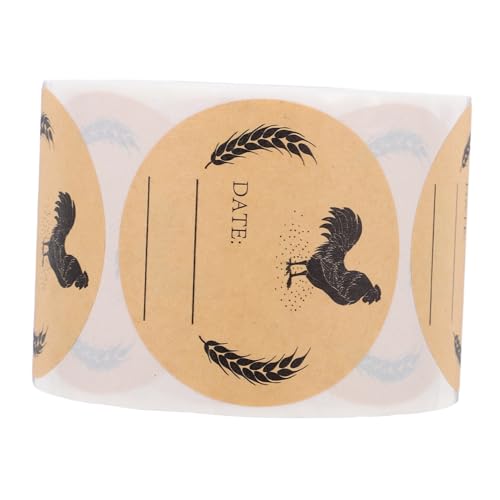 Ipetboom 1 Rolle Runde Selbstklebende Eierkartonetiketten aus Kraftpapier Beschriftbare Aufkleber für Frische Eierverpackungen für Markt und Küche von Ipetboom