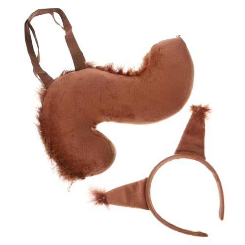 Ipetboom 1 Satz Cosplay-Zubehör Eichhörnchen Cosplay Kopfbedeckungen Eichhörnchen Cosplay Kostüm Haustier Party Eichhörnchenkostüm Cosplay Tierschwanz Plüschstoffe Coffee von Ipetboom