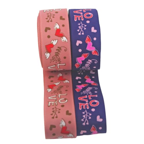 Ipetboom 1 Satz Geschenkbänder Ribbon Ripsband Für Den Valentinstag Geschenktaschen Wickelband Organza-drahtband Valentinstag Bastelband Party-requisiten- Polyester 2rollen von Ipetboom