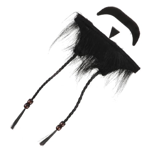 Ipetboom 1 Satz Piratenbartzubehör Bräutigam FALSCH Halloween Kind Urlaub lang Cosplay Beard Realistic Cosplay gefälschter Bart Neuheit haariger Bart lustiges Bartkostüm Plüschstoff Schwarz von Ipetboom