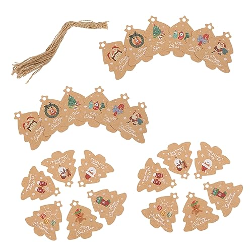 Ipetboom 1 Satz Weihnachtsetiketten aus Kraftpapier Weihnachtsanhänger mit Naturfaser Schnüren für Diy Dekoration Partys und Festliche Anlässe Ipetboom 1 Satz Weihnachtsetiketten aus Kraftpapier Weihnachtsanhänger mit Naturfaser Schnüren für Diy Dekoration Partys und Festliche Anlässe von Ipetboom